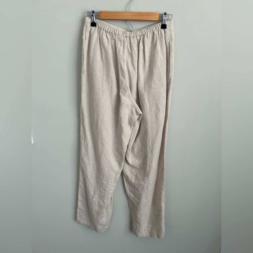 Ll Bean | 100% Linen Tan Matching Set Size 8 Pant… - image 4